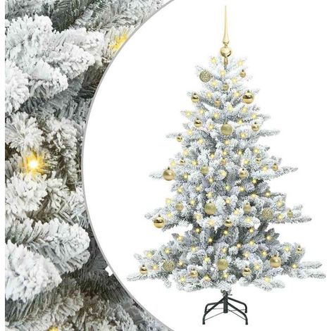 Sapin de Noël artificiel, à branches mobiles, blanc, 150 cm (1/5)