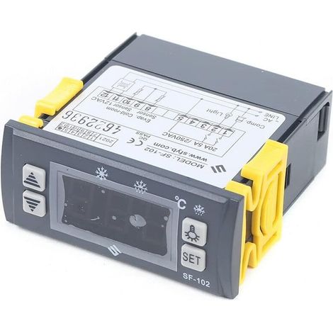 Senderpick – Régulateur de température digital SF-102 – Thermostat LCD pour réfrigérateur – Plage -45 à +45 ℃ – Dégivrage automatique – 220 V