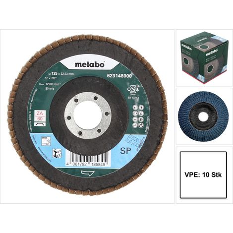 METABO Lamellenschleifteller 125 mm P 60, Zirkonkorund "SP" (623148000) (1/5)