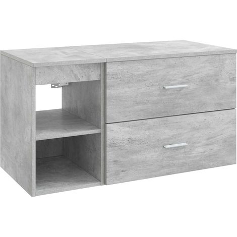 Badezimmermöbel-Set 2 pcs Betongrau Holzwerkstoff vidaXL