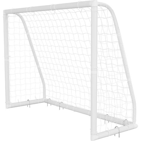Mophorn Fußballtor 244 x 182 cm Tragbares PVC Outdoor-Tor mit PE-Netz, ideal für Gärten, Parks und Schulen, wetterfest, inklusive Bodenankern, Zielscheibe, 600D-Oxford-Tasche (1/5)