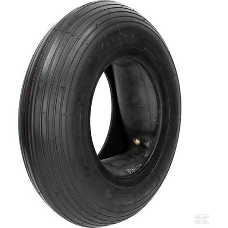 Pneu brouette 480/400x8 – 4 plis – Avec chambre à air pour terrains accidentés – Accessoire pour brouette motorisée (1/2)
