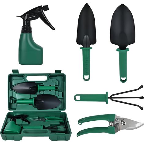 Lot de 5 Outils de Jardin Premium avec Boîte à Outils en Plastique- Poignées Ergonomiques Antidérapantes - Cadeau Parfait pour Jardiniers Débutants et Experts (1/5)