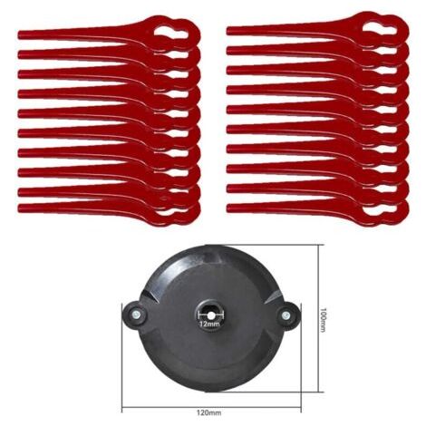 Tête de coupe-bordures, lame en plastique pour tondeuse Parkside PRTA 20Li A1311046-AquaForge (1/4)