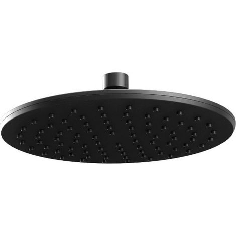 Soffione per doccia tondo in acciaio finitura nera diametro 20cm  KAM-ARTE NERO kamalu