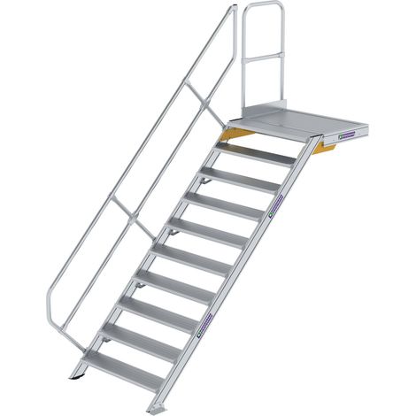 MUNK Treppe mit Plattform 45° inkl. einen Handlauf, 1000mm Stufenbreite, 10 Stufen (1/2)