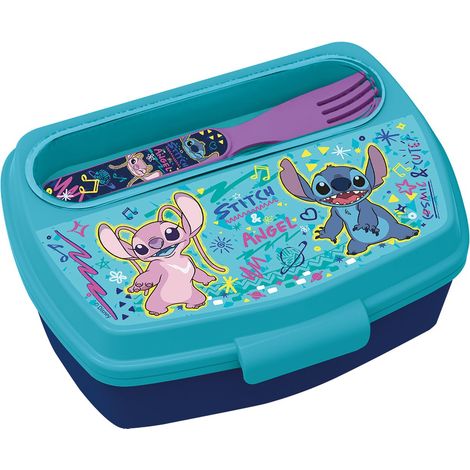TATAWAY Lunch Box Bambini Stitch Disney con Posate Incluse Contenitore
