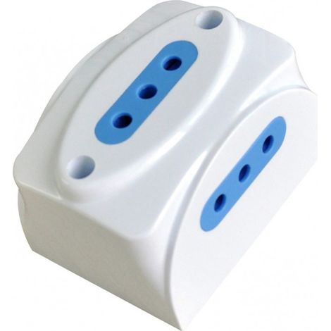 Techly Presa tripla 10A 2P+T da muro bianco (1/4)