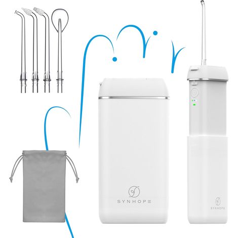 Mini Portable Hydropulseur Dentaire,Jet Dentaire de Voyage,Réservoir d'eau rétractable/IPX8 Étanche/3 Puissances Réglables Water Flosser,pour Voyage et Maison Soins Oral Irrigator (1/5)