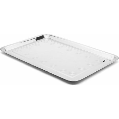 Bandeja met谩lica de acero inoxidable 50 x 35 cm rectangular Tadar