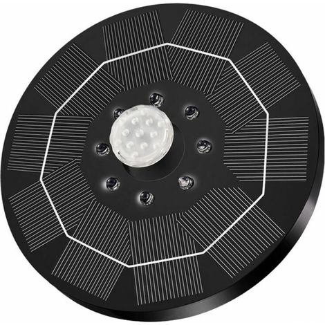 Pompe de fontaine solaire submersible 3 W avec lumière LED, pour bassin, piscine, rocaille – DELKEVIC (1/5)