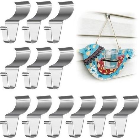 12 Pcs Crochets Suspension pour Revêtement Vinyle, Clips Revêtement en Vinyle Robustes en Acier Inoxydable Sans Trou, Crochets Revêtement en Vinyle pour Cintre de couronne de Porte d'entrée (1/5)