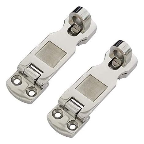 Filiyano-loquets de porte robustes en acier inoxydable 316 de qualité marine, en deux parties (75 x 25 mm), avec œillet pivotant pour cadenas. (1/5)