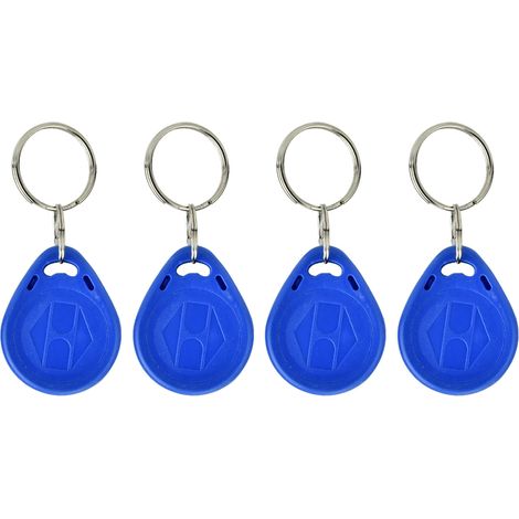 100 porte-clés bleus RFID avec carte de proximité pour contrôle d'accès (carte d'identité) (1/5)