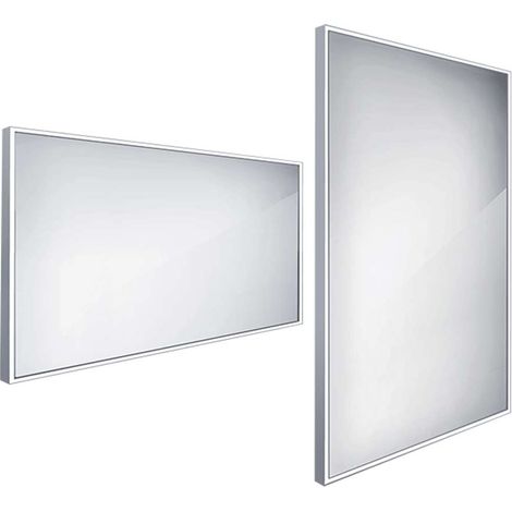 Nimco Spiegel - Spiegel im Rahmen mit LED-Beleuchtung, 140x70 cm, Aluminium ZP 13008