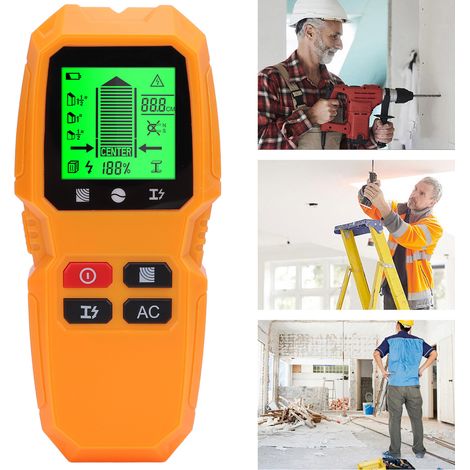 Detector de pared 5 en 1 con pantalla LCD: escáner para madera, metal y cables, con una precisión de ±1 mm. (1/5)