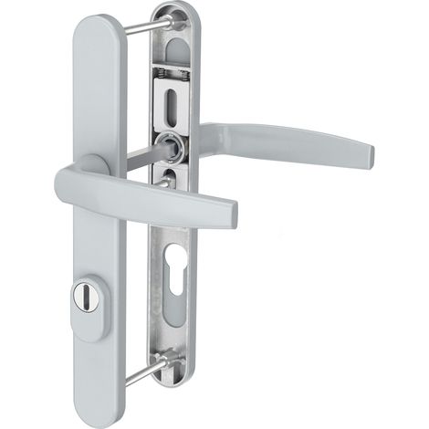Langschildgarnitur Aluminium Schmalrahmengarnitur 92mm Silber PZ Lochung Türdrücker Drücker/Drücker 39-54mm ja (1/5)