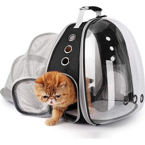 1 Sac à dos pour animaux, capsule spatiale, tissu imperméable, maille respirante, voyage chien chat (1/5)