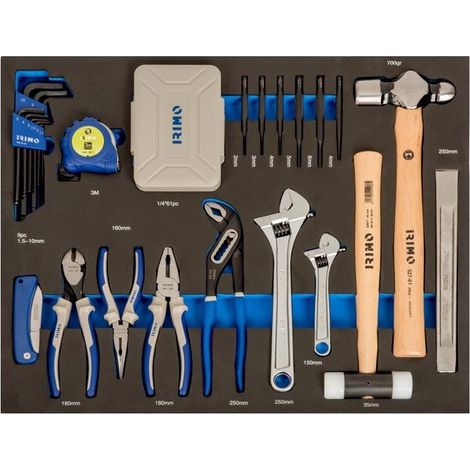 IRIMO - Module mousse 3/3 Outils de frappe, pinces et embouts - 87 pièces