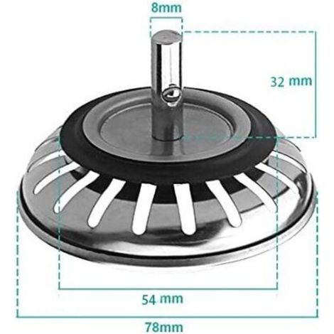 Stainless steel pull-out basket, diameter 78 mm, kitchen sink accessory, water connection, umbrella closure, sink cover (1/3)