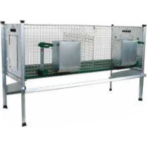 Conigliera Dura 200111 Ropet due scomparti ingrasso 28x51x42/80cm sovrapponibile (1/2)