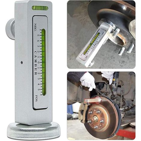 Strumento di misura universale per auto/camion: allineamento carreggiata, misurazione campanatura e supporto magnetico per caster.