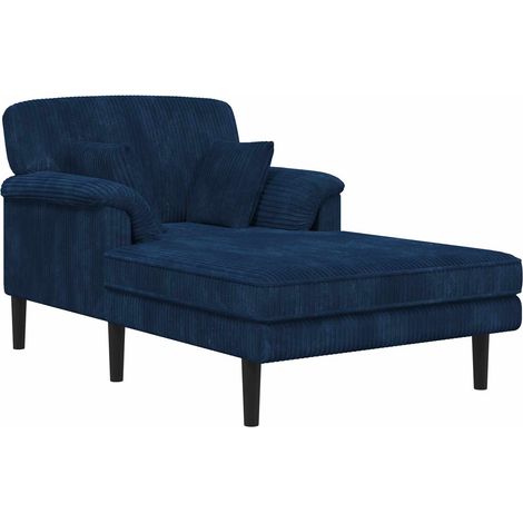 Chaise longue Azul marino Tela de pana vidaXL (1/5)