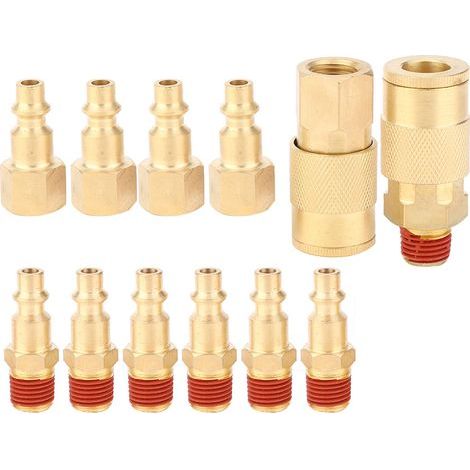 12 pièces raccords rapides 1/4 NPT pour air comprimé, coupleur mâle femelle, raccords pneumatiques (1/5)