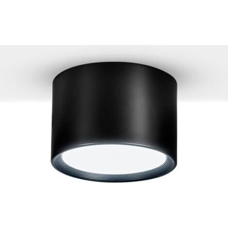 Spot plafond LED Noir Blanc Chaud 6000K 12W Luminaire Plafonnier salon salle à manger cuisine couloir chambre Ø8,5CM (1/5)