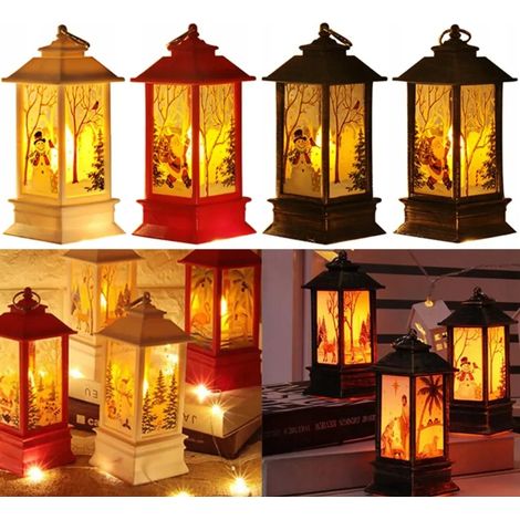 LED-Weihnachtslaterne, 14 cm, Buntglas-Weihnachtslaterne (1/5)