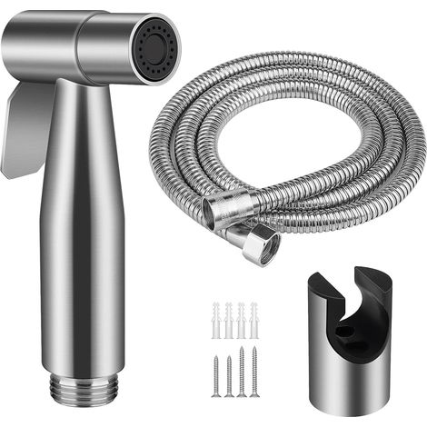 Hand Bidet Sprayer, Stainless Steel Toilet Shower Head with Holder 1.5 m Flexible for Cleaning Toilet, Pet Bath, Personal Hygiene (1/5)