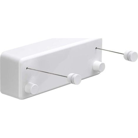 Corde à linge rétractable 4,2m – Support aluminium – Double corde réglable en acier inoxydable – Fixation murale – Capacité 20kg (1/5)