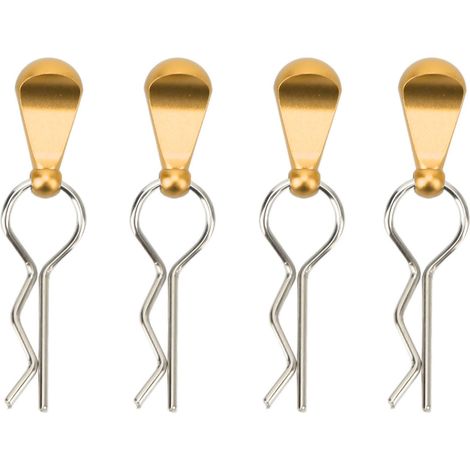 4 pièces attaches de carrosserie métalliques avec languettes pour voitures télécommandées 1/8 1/10, pièces de rechange dorées (1/5)