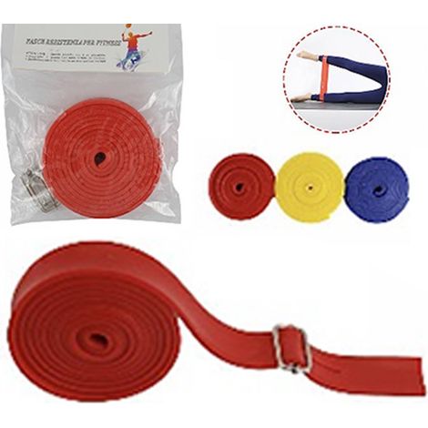Trade Shop - Fascia Banda Elastica Aerobica Fitness Yoga Banda Di Resistenza Stretching 2,5mt -