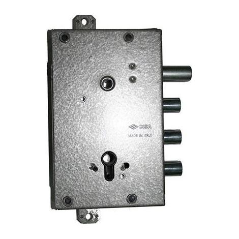 Serrure de haute sécurité pour porte blindée – Cylindre en acier galvanisé – 3 pênes dormants – Entraxe 85mm – Adaptable porte droite/gauche – Cisa (1/4)