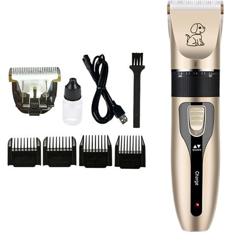 Tondeuse électrique pour animaux de compagnie avec moteur haute performance, faible bruit, conception sans fil pour un toilettage fa (1/5)