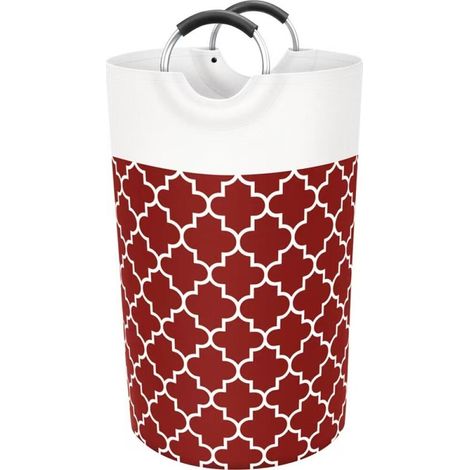 Grand panier à linge, sac à vêtements, pliable, sac de rangement. Convient aux résidences universitaires et aux maisons, 82 litres (rouge). (1/4)
