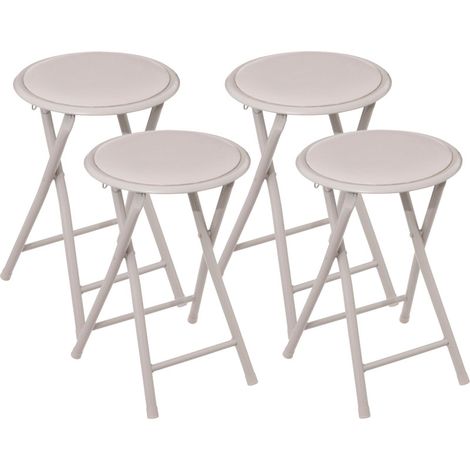 Tabouret pliant en PVC "Elisa" Atmosphera - Beige - Par 4