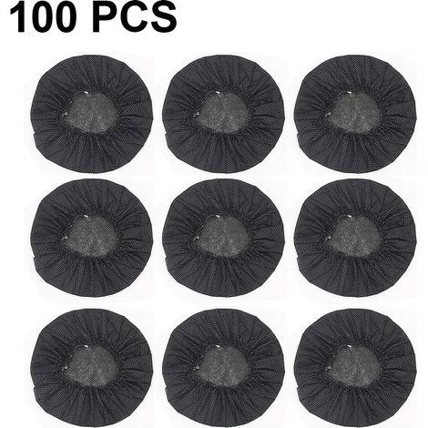 100 housses extensibles pour casque audio, housses jetables en non-tissé pour la plupart des casques supra-auriculaires avec coussinets de 10 à 12 cm