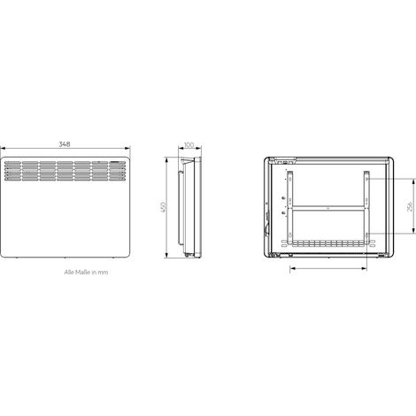 AEG casa Technik 236531 parete Termoconvettore WKL 505 per circa 5 m², Riscaldamento 500 W, 5 – 30 gradi C, da appendere a parete, Display LCD, Timer settimanale, Metallo, colore: bianco (1/5)
