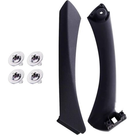 (Droit Noir)Poignées de Porte Droites Noires et Couvercle de Poignée de Porte Extérieure pour BMW E90 E91 (2005-2011), Kit de Remplacement de Poignée de Porte pour BMW Série 3 (1/5)