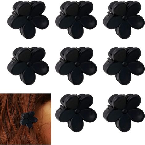 Pince À Cheveux - Pince À Clip Mini En Plastique Antidérapante - Pour Frange Et Cheveux Fins - Noir - Lot De 1 (1/5)