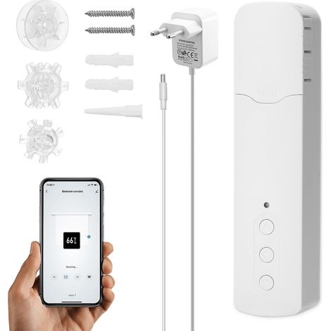 Tuya WiFi TM616EGWT Intelligenter Zugperlen-Vorhangmotor für Zuhause, Haushalt, Hotel, elektrisch, Cu-EU-Stecker