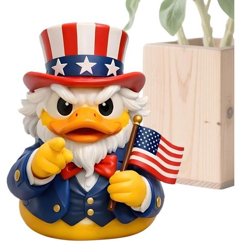 Statuette de canard patriotique en résine , rouge , blanc et bleu , souvenir , forme , sculpture bur