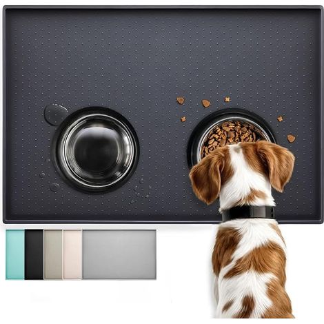 Tapis pour Chien et Chat de Silicone antidérapant Bord surélevé Passe au Lave-Vaisselle