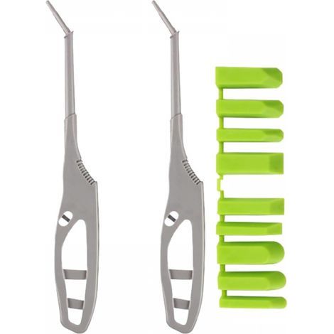 Set of two 9-in-1 rubber scrapers, multi-purpose silicone scrapers for removing glue, grout and glass residue, green (1/5)