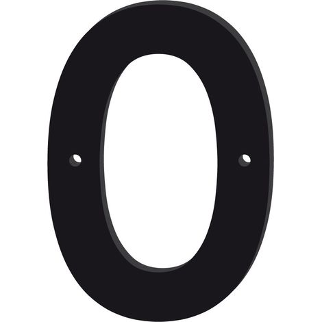NUMERO DE MAISON DROIT EN PLEXI NOIR BRILLANT.- 6 - 10 cm (1/5)