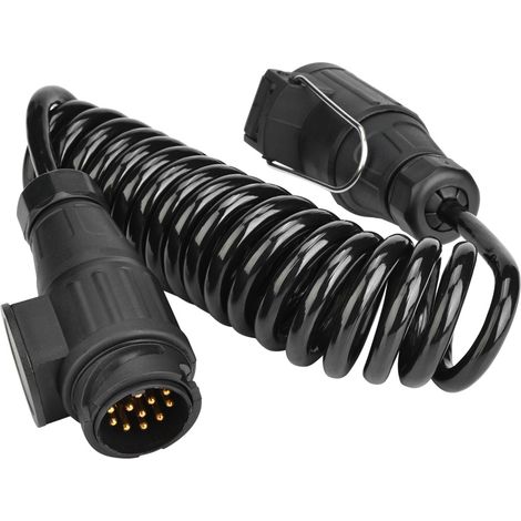 Connecteur de remorque 13 broches avec câble à ressort, adaptateur pour caravane et camping-car (1/5)