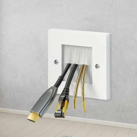 Brush Plates for Cables, Wall Cable Outlet Plate (1/2)
