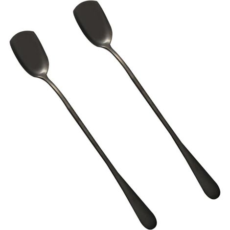 Schwarze Eiskugelportionierer aus Edelstahl, 6er-Set, langer Griff (1/5)